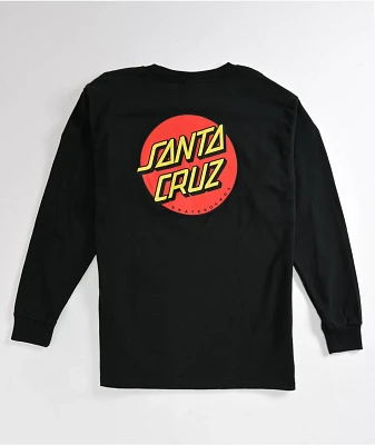 Santa Cruz Kids Classic Dot Black Long Sleeve T-Shirt