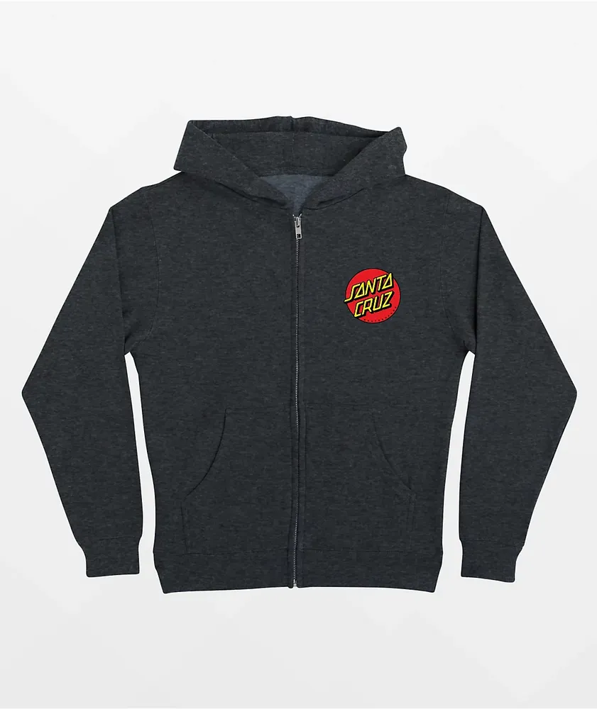 Santa Cruz Kids Classic Dot Charcoal Zip Hoodie