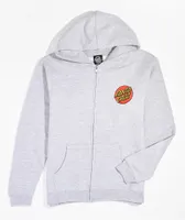 Santa Cruz Kids Classic Dot Heather Grey Zip Hoodie