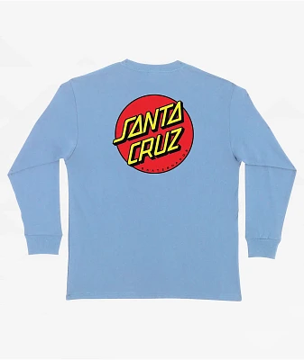 Santa Cruz Kids Classic Dot Light Blue Long Sleeve T-Shirt