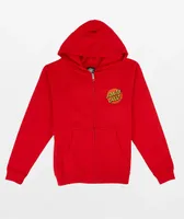 Santa Cruz Kids Classic Dot Red Zip Hoodie