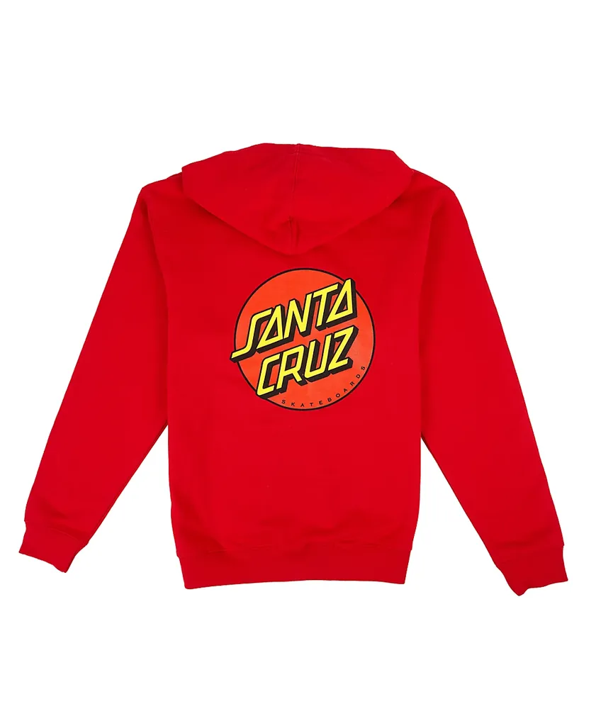 Santa Cruz Kids Classic Dot Red Zip Hoodie