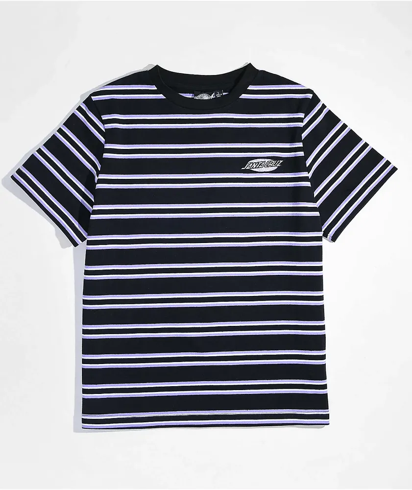 Santa Cruz Kids Oval Embroidered Stripe Purple & Black T-Shirt