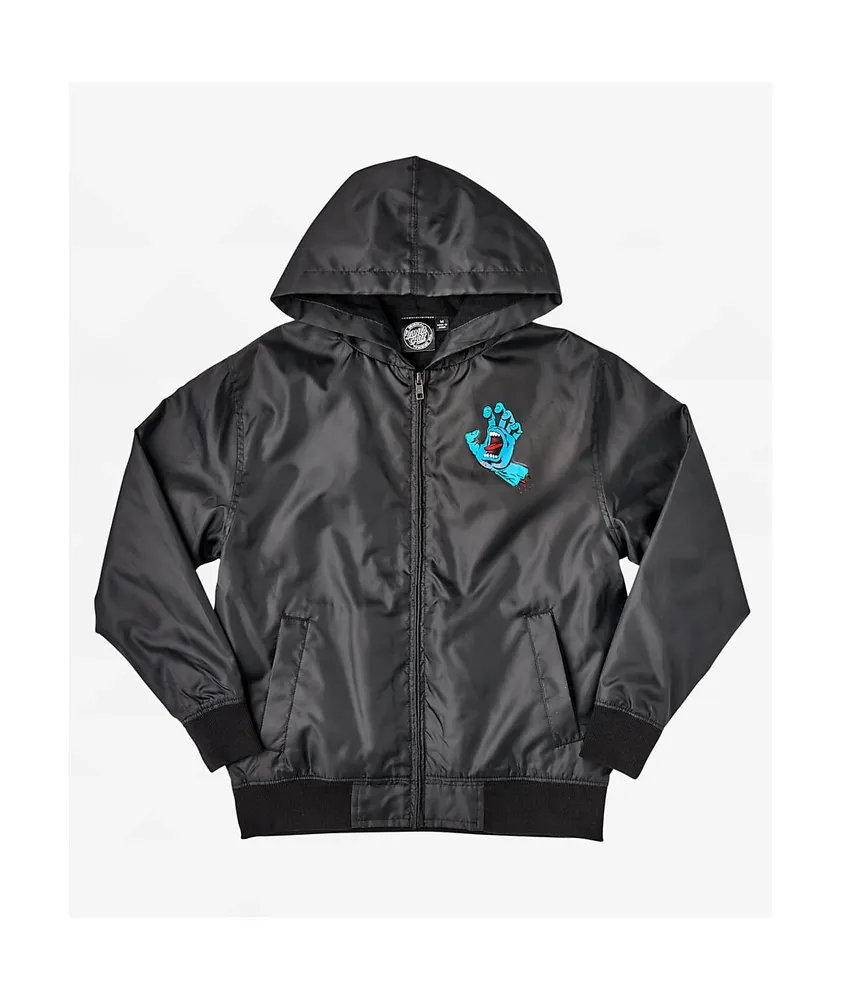 Santa Cruz Kids Screaming Hand Black Windbreaker Jacket