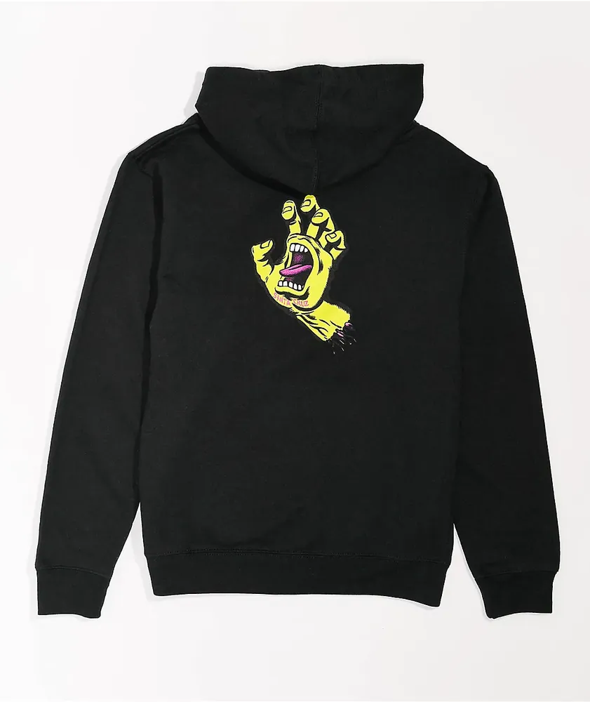 Santa Cruz Kids Screaming Hand Neon Black Hoodie