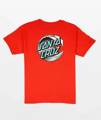 Santa Cruz Kids Wave Dot Red T-Shirt