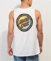 Santa Cruz Loud Ringed Dot White Tank Top