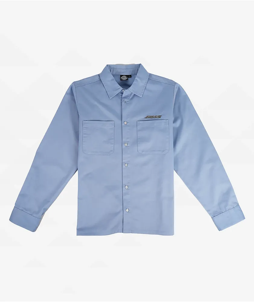 Santa Cruz MFG Club Dot Blue Long Sleeve Work Shirt