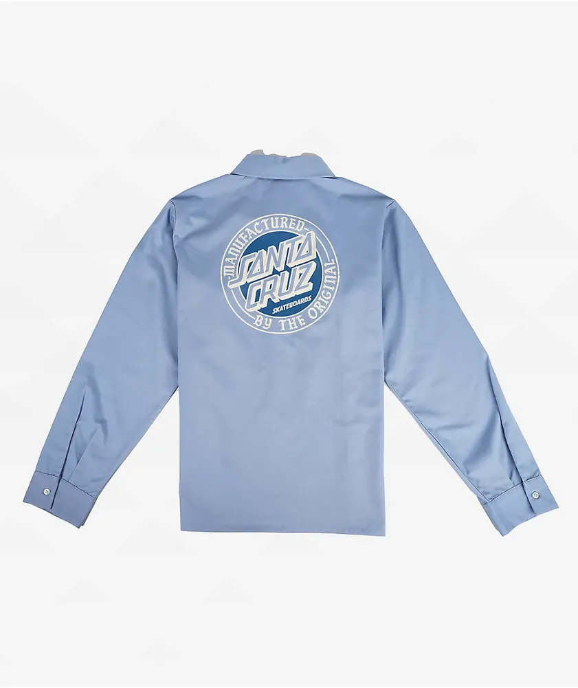 Santa Cruz MFG Club Dot Blue Long Sleeve Work Shirt