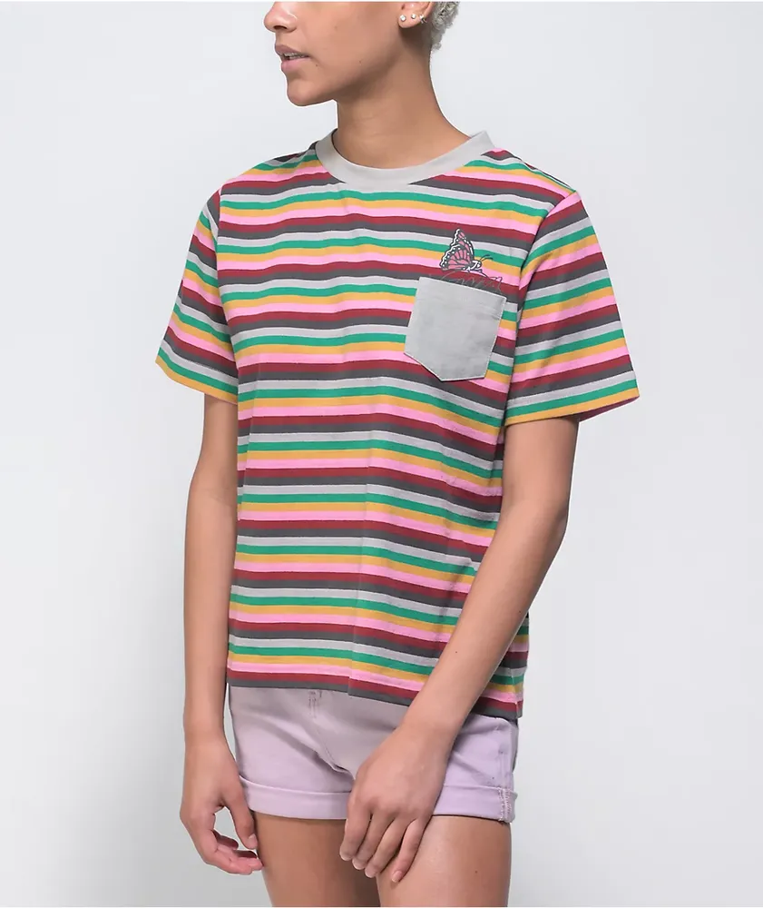 Santa Cruz Monarch Mushroom Dot Multi Stripe T-Shirt