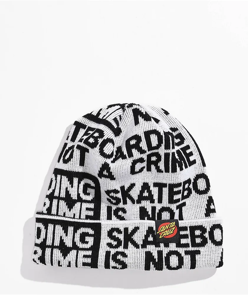 Santa Cruz Not A Crime Black & White Beanie