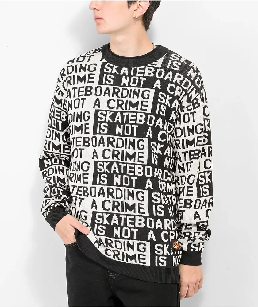 Santa Cruz Not A Crime Black & White Sweater