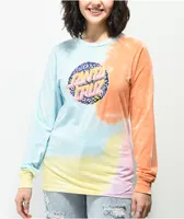 Santa Cruz Obscure Dot Multi Coral Tie Dye Long Sleeve T-Shirt