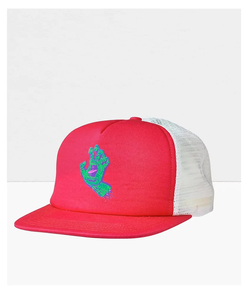 Santa Cruz Obscure Hand Bright Red 5 Panel Trucker Hat