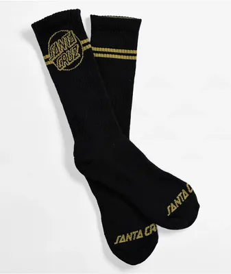 Santa Cruz Odyssey Black & Gold Crew Socks