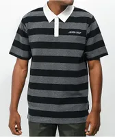 Santa Cruz Opus Black & Grey Stripe Polo Shirt