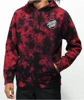 Santa Cruz Opus Dot Red & Black Cloud Dye Hoodie