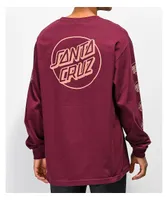 Santa Cruz Opus Repeat Burgundy Long Sleeve T-Shirt