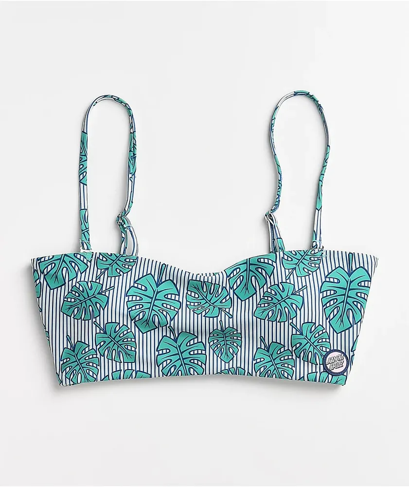 Santa Cruz Other Dot Monstera Rib Bandeau Bikini Top