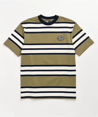 Santa Cruz Oval Dot Olive & Black Stripe T-Shirt