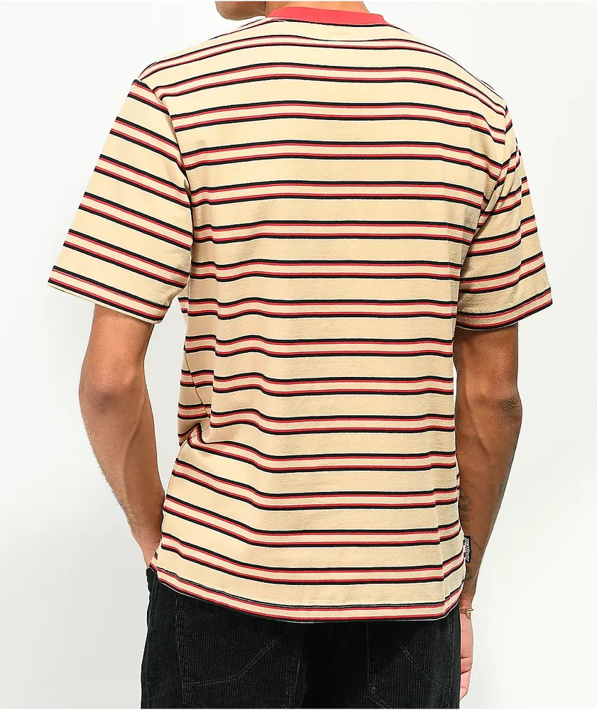 Santa Cruz Oval Dot Sand Brown Stripe T-Shirt