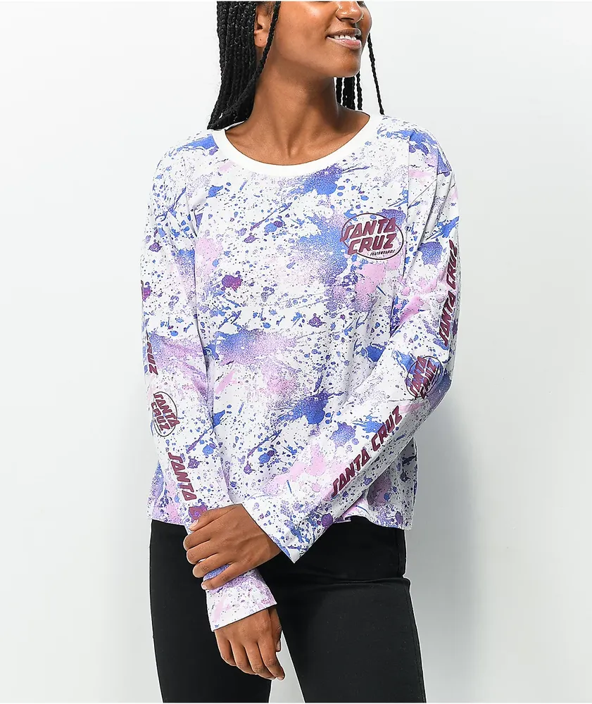 Santa Cruz Oval Dot Splatter Purple Long Sleeve T-Shirt