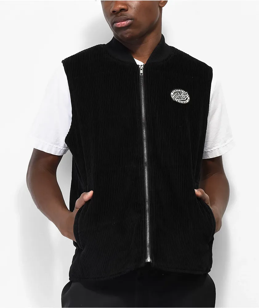 Santa Cruz Oval Speed Black Corduroy Vest