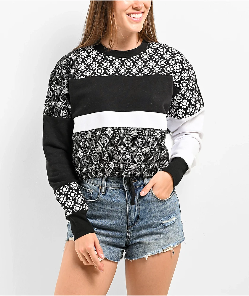 Santa Cruz Patchwork Crop Crewneck Sweatshirt