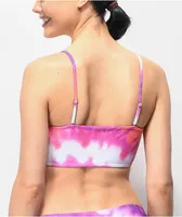 Santa Cruz Pink & Purple Tie Dye Bandeau Bikini Top