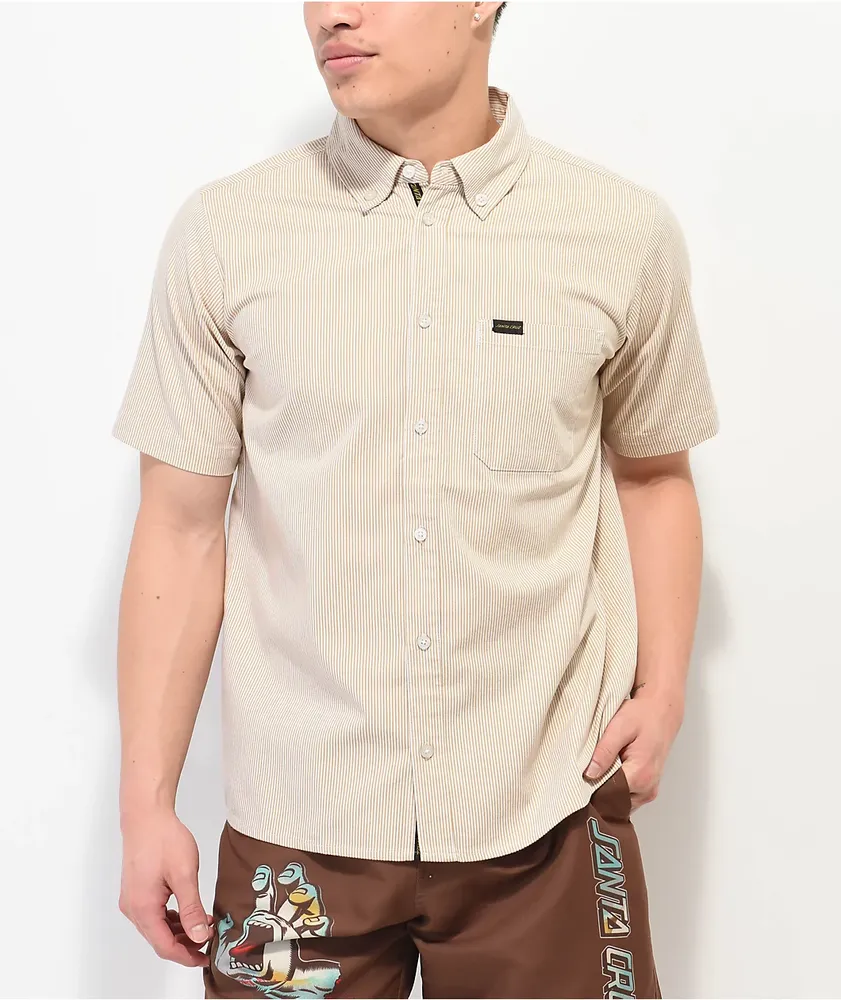 Santa Cruz Recurrence Tan Short Sleeve Work Shirt