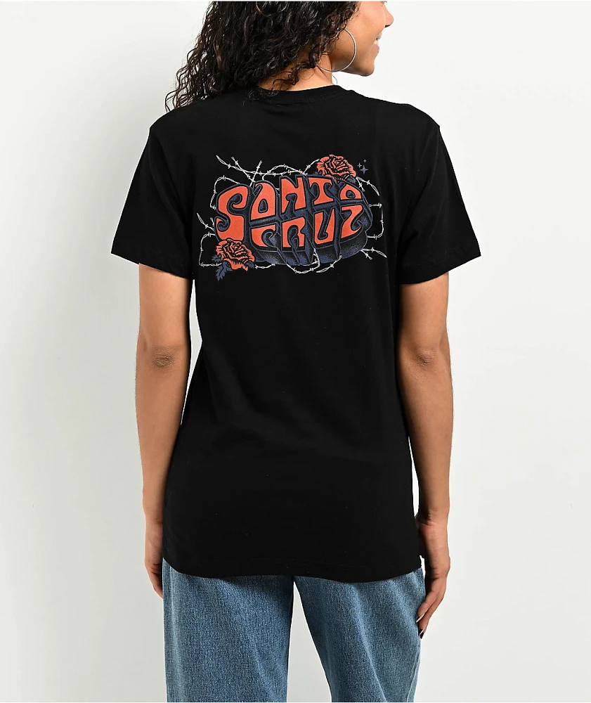 Santa Cruz Rose Wired Black T-Shirt