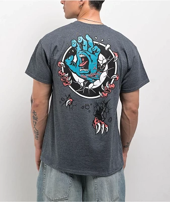Santa Cruz Roskopp Screaming Target Grey T-Shirt