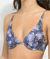 Santa Cruz Scorpio Grey Tie Dye Triangle Bikini Top