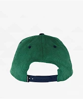 Santa Cruz Scratched Corduroy Green & Navy Snapback Hat