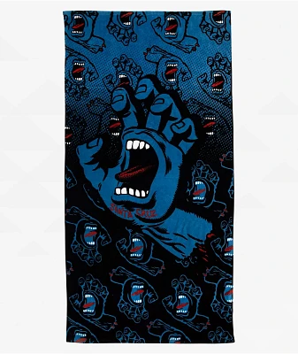 Santa Cruz Screaming Hand Black Beach Towel