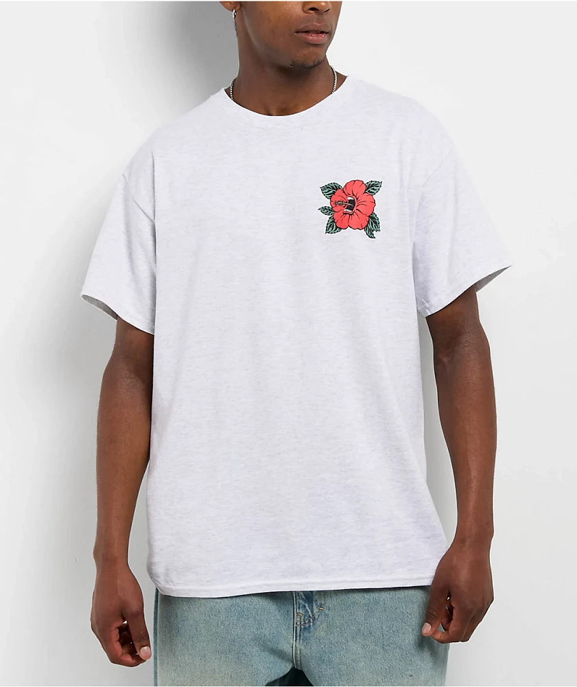 Santa Cruz Screaming Hibiscus Dot Heather Grey T-Shirt