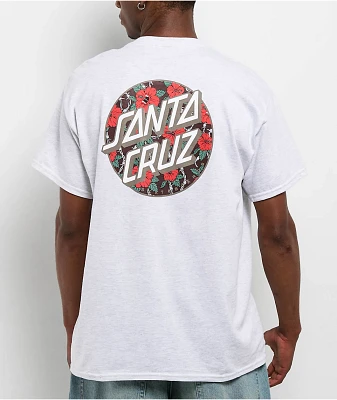 Santa Cruz Screaming Hibiscus Dot Heather Grey T-Shirt