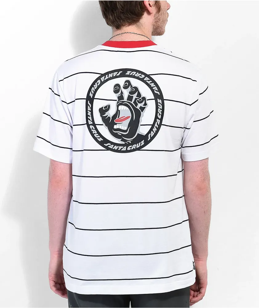 Santa Cruz Screaming Insignia White Stripe T-Shirt