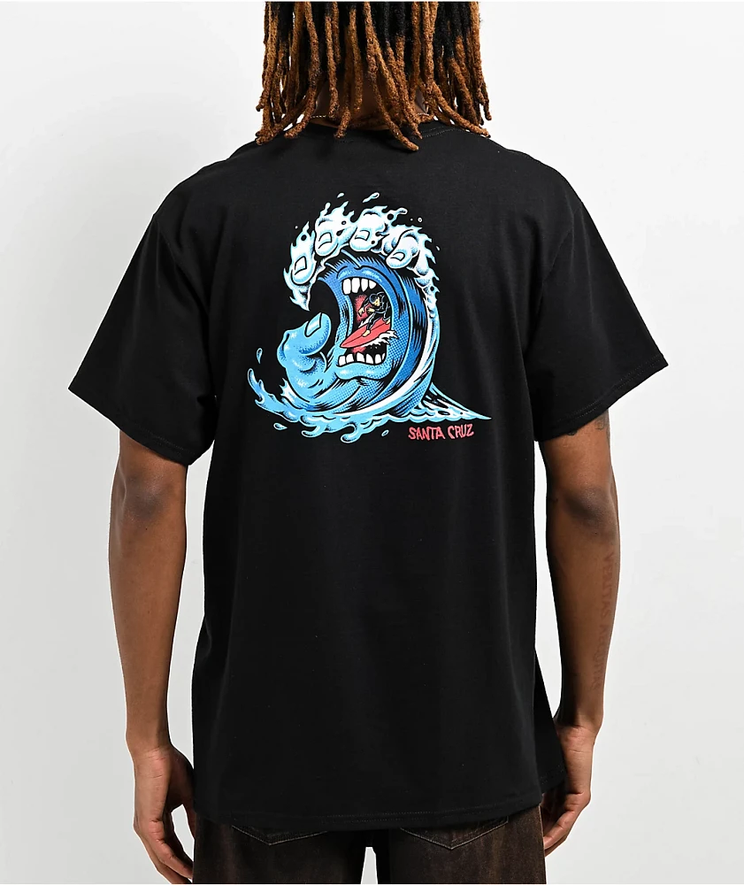 Santa Cruz Screaming Wave Black T-Shirt