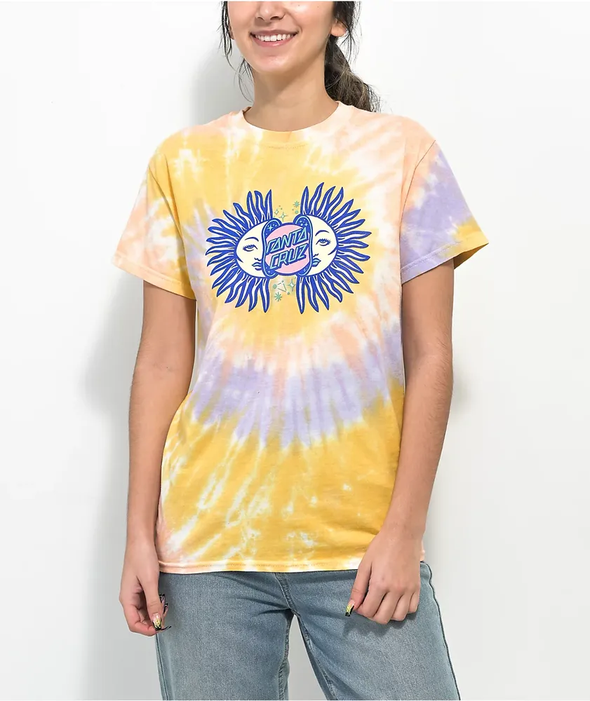 Santa Cruz Split Sun Yellow & Purple Tie Dye T-Shirt