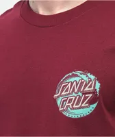 Santa Cruz Stipple Wave Dot Maroon T-Shirt