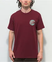 Santa Cruz Stipple Wave Dot Maroon T-Shirt