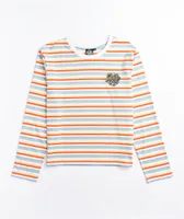 Santa Cruz Sunflower Dot Orange & White Stripe Long Sleeve T-Shirt