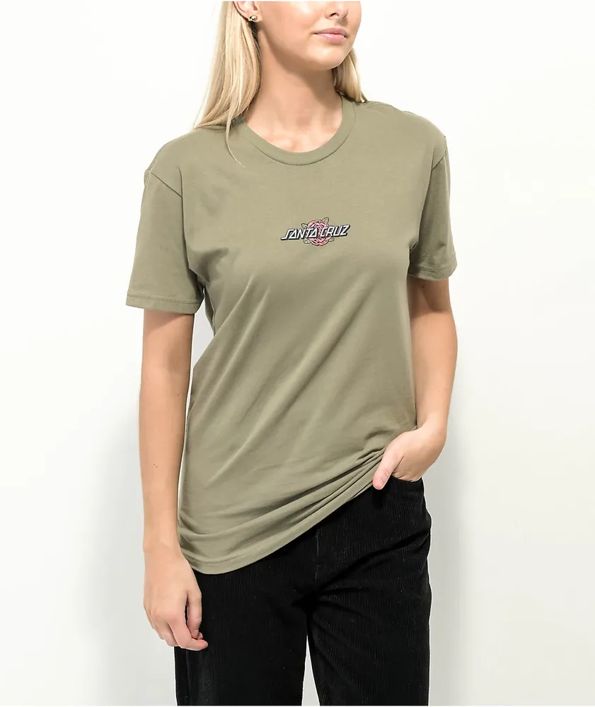 Santa Cruz Vague Rose Dot Olive T-Shirt