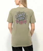 Santa Cruz Vague Rose Dot Olive T-Shirt