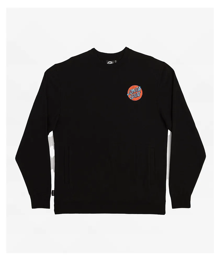 Santa Cruz Wash Dot Black Crewneck Sweatshirt