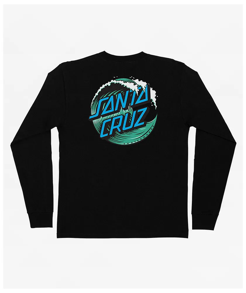 Santa Cruz Wave Dot Black Long Sleeve T-Shirt