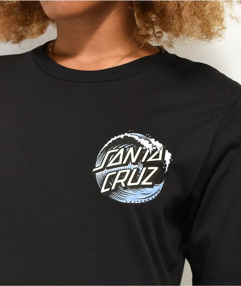 Santa Cruz Wave Dot Black Long Sleeve T-Shirt