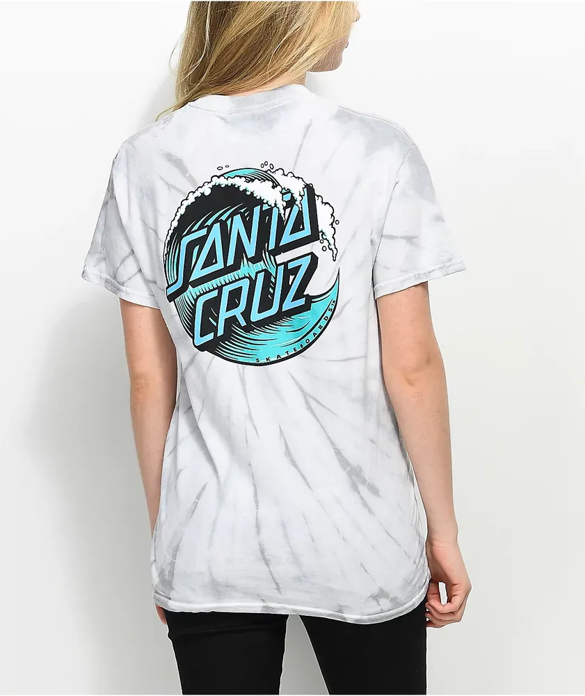 Santa Cruz Wave Dot Spider Silver Tie Dye T-Shirt