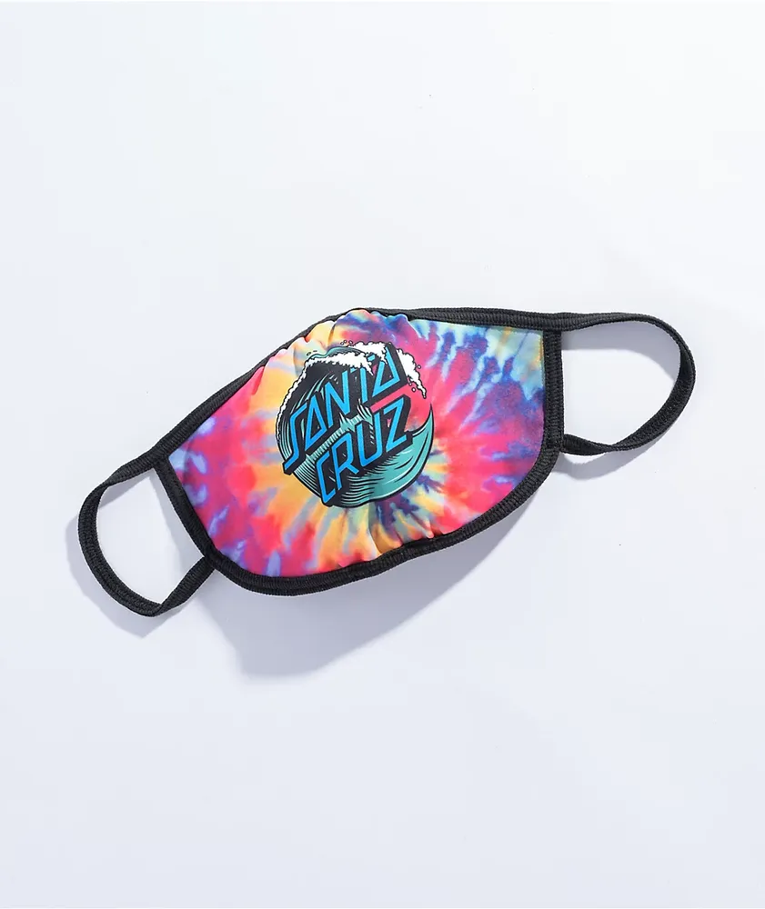 Santa Cruz Wave Dot Tie Dye Face Mask